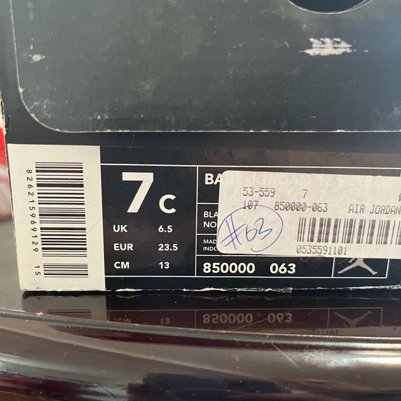 Baby Jordan 12 Retro Black & Red Sneakers 7c - Picture 1 of 6